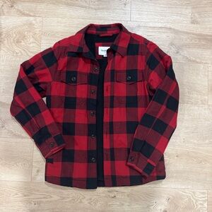 Goodfellow & Co Red and Black Plaid Fleece-Lined Shacket